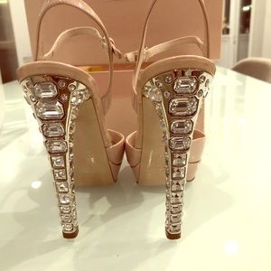 Miu Miu AUTHENTIC Crystal Pump Nude Patent 37.5
